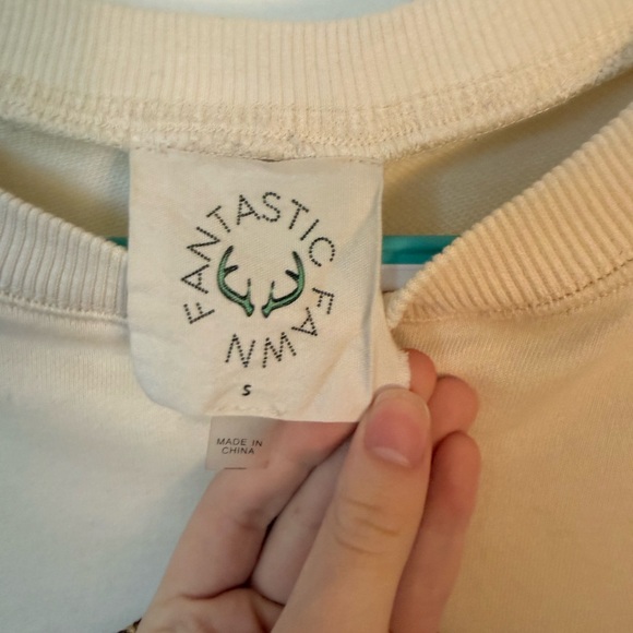 Fantastic Fawn Cream Sweatshirt with Rainbow Smile Design - Picture 2 of 4